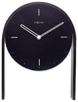 NeXtime Clock-27 x 21 x 6,5 cm-Wood-Black-'Noa Table, 20 x 3 cm