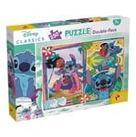 Lisciani - DISNEY LILO & STITCH Puzzle - 250 Pièces - Pour Enfants dès 7 ans - 35x50cm - Puzzle avec Double Face à Colorier - Développe Réflexion et Dextérité - Créativité et apprentissage
