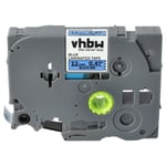 vhbw 1x Ruban compatible avec Brother PT D600, D600VP, E110, D450VP, E100B, E105, E100, E100VP imprimante d'étiquettes 12mm Noir sur Bleu