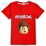 Barn Roblox Spel Tryck T-shirts Tonåringar Mode Kortärmad T-shirt Casual Rundhalsad Tee Toppar (7-8 År Röd)