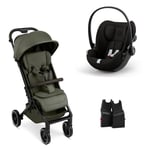 ABC DESIGN Buggy Ping 3 Trekking avocado inkl. adapter och Cybex Cloud G bilbarnstol i-Size Magic Black