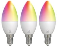 Deltaco Smart E14, RBG, WiFi, 4,9W, C37, dimbar - 3-pack