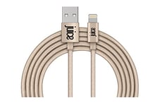 Juice Apple iPhone Lightning 2m Braided Charger and Sync Cable for Apple iPhone 13, 13 Pro, 12, 12 Mini, SE, 11, XS, XR, X, 8, 7, 6, 5, iPad, Pro, Air, Mini, Airpods Pro- Gold