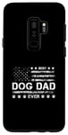 Coque pour Galaxy S9+ Best Dog Dad Ever USA Drapeau américain Fête des pères 4 juillet