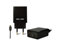 Beline network charger 2xUSB + microUSB 2A black (Beli0011)