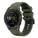 Garmin Enduro 2 / Fenix7X / Fenix​​7X Solar /TACTIX 7/ 7 Pro, etc. Silikonarmbånd, 26 mm – grønt, svart