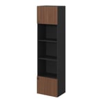 Armoire penderie 2 portes battantes effet noyer et noir GoodHome Atomia H. 187 x L. 50 x P. 35 cm