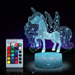Unicorn Night Light for Kids, Unicorn Toys for Girl, 16 Colours Changing Night Lamp with Remote Control 1169