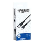 Konix Mythics Câble de Charge pour Manette DualSense PS5 - Câble USB Type A à C 3 m - Noir