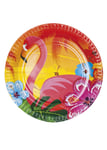 Hawaiian Party Flamingo Paper Plates Pk6