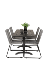 Venture Home - Cafébord Delta och 4st Levis mat stol - Svart
