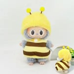 Bee baby tvådelad set, (endast kläder) 17cm hänge blind box macaron Labubu Labubu Time to chill dockkläder