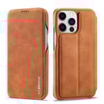 SKALO iPhone 15 Pro LC.IMEEKE Plånboksfodral i PU-Läder - Brun Brun