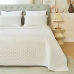 WOLTU Couvre-lit 240x260 cm Beige de 3 Pièces, Couverture Légère avec 2 Taies d'oreiller de 50x70 cm, Couette Matelassée, Jeté de Canapé Douillet pour Salon Chambre à Coucher