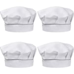 4 st barnkockhattar 3-13 år gamla, justerbar matlagningsmössa pojkeflicka, andningsbar kock i polycotton, cap för toddler för husmanskost (wh