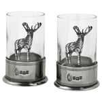 English Pewter Company Crystal Stag Shot Glasses, Set of 2