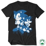 Sonic and Tails Sprayed Organic Tee, T-Shirt