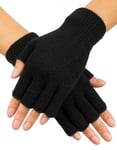 80-tals svarta fingerlösa handskar