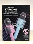 Karaoke Art &sound Wireless Bluetooth Microphones Pink & Blue With Speakers Sing