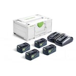 Festool 18v Battery & Charger Energy Set 4 5.0 ah Lion Tcl 6 Duo Charger 577710