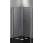 Prisma Picto duschhörn, 80x80 cm, rökfärgat glas, aluminium profil