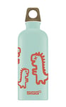 SIGG - Aluminium Kids Water Bottle - Traveller MyPlanet Recyclosaurus - Suitable For Carbonated Beverages - Leakproof - Lightweight - BPA Free - Climate Neutral Certified - Light Green - 0.6L