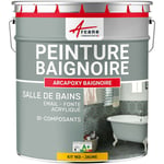Arcane Industries - Peinture baignoire et lavabo - Résine de rénovation pour émail, acrylique et fonte 1 kg (jusqu'à 3 m² en 2 couches) Jaune - ral