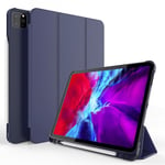 iPad Pro 11" Gen 1/2/3/4 -kotelo kynätaskulla - tummansininen