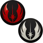 Glow Dark Star War Jedi Order Logo Symbol Sticker IR Infrared Reflective Patches Set, Hook and Loop Fastener Tactical Military Morale Appliques Emblem Badges