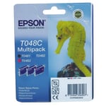 Epson T048C T0481 T0482 T0483 Black Magenta CYAN 3 Ink Cartridges Original Nobox