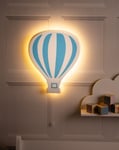 Blue Hot Air Balloon Night Light Nursery Kid's Room Decoration Wall Lamp Chord