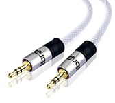 Aux Cable 2M 3.5mm Stereo Premium Auxiliary Audio Cable - for Beats Headphones Apple iPod iPhone iPad Samsung LG Smartphone MP3 Player Home/Car etc - IBRA Silver