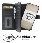 Skimblocker XL Magnet Fodral Samsung Galaxy S24 5G (SM-S921B/DS) (Svart)