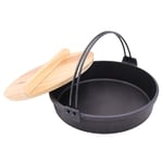 Round Casserole Dish - Cast Iron Ceramic Induction and Gas Safe Non Stick Dutch Oven Roasting Cooker - with Lid,Wood^enlid-30cm