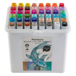Panduro colour marker brush 48 – twintip-markers med penselspets & snedskuren spets