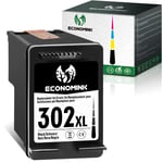 Economink 302XL Ink Cartridge remanufactured for HP 302 XL Black for OfficeJet 3832 4650 3831 3835 Envy 4527 4520 4524 DeskJet 3630 3637 2130 Printers (1-Pack)