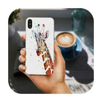 Mobile Phone Cases Bags for iPhone X XR XS 11 Pro Max 10 7 6 6s 8 Plus 4 4S 5 5S SE 5C Coque Watercolor Giraffe Friendship-image 3-For iphone XR