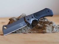 Taktisk Razor Blade Kniv med Slire - Grå/Svart