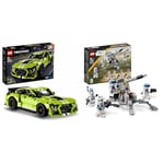 LEGO Technic Ford Mustang Shelby GT500 Set, Pull Back Drag Toy Race Car Model Building Kit & Star Wars 501st Clone Troopers Battle Pack Set, Buildable Toy