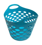 CH Washing Basket 30 Litre Laundry Clothes Hamper Storage Bin Organiser Flexible (Blue)