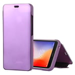 AUSKAS-UK Shockproof Protective Case For Xiaomi Mirror Clear View Horizontal Flip PU Leather Case for Xiaomi Redmi 6, with Holder (Gold) Combination Case (Color : Purple)