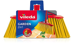 Vileda Balai d'extérieur 2 en 1 Garden, avec Deux Types de Fibres, pour Jardin, Galets, Fibre Pet recyclée, 17 x 37,5 x 5,5 cm, 386 g