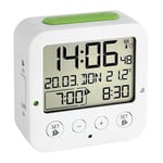 TFA Dostmann Blooming Weather "Bingo Funkwecker" Digital Alarm Clock with Radio-Controlled Time, Plastic, White