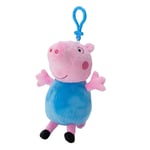 George Peppa Pig Bag Clip Soft 15 Cm Plush Toys Keyring Loop Backpack Purse Blue