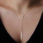 Guldkedja Choker Enkel Personlig Metallring Hänge Present Till