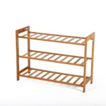 PIVFEDQX Shoe cabinet storage for shoes 3 levels Big and small bamboo rack, simple and modern shelf (size: 3 levels) (size: 69cm)
