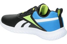 Reebok Boy's Rush Runner 5 Syn Sneaker, Core Black Electric Cobalt F23 Laser Lime F23, 3.5 UK