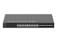 Netgear Av Line M4350-24X8f8v - Switch - L3 - Administrerad - 24 X 100/1000/2.5G/5G/10Gbase-T (Poe++) + 8 X 10Gb Ethernet Sfp+ + 8 X 25 Gigabit Sfp28 - Främre Till Bakre Luftflöde - Rackmonterbar - Poe++ (290 W)