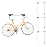 4x Supports vélo rangement vélo plafond Garage Ascenseur vtt Stockage bicyclette, noir