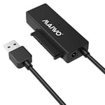 Maiwo K10435 5Gbps USB3.1 till 2,5"" och 3,5"" HDD/SSD 12,5mm SATA III adapter med 10cm USB A kabel, kabinett  i transparant plastic, med strömadapter